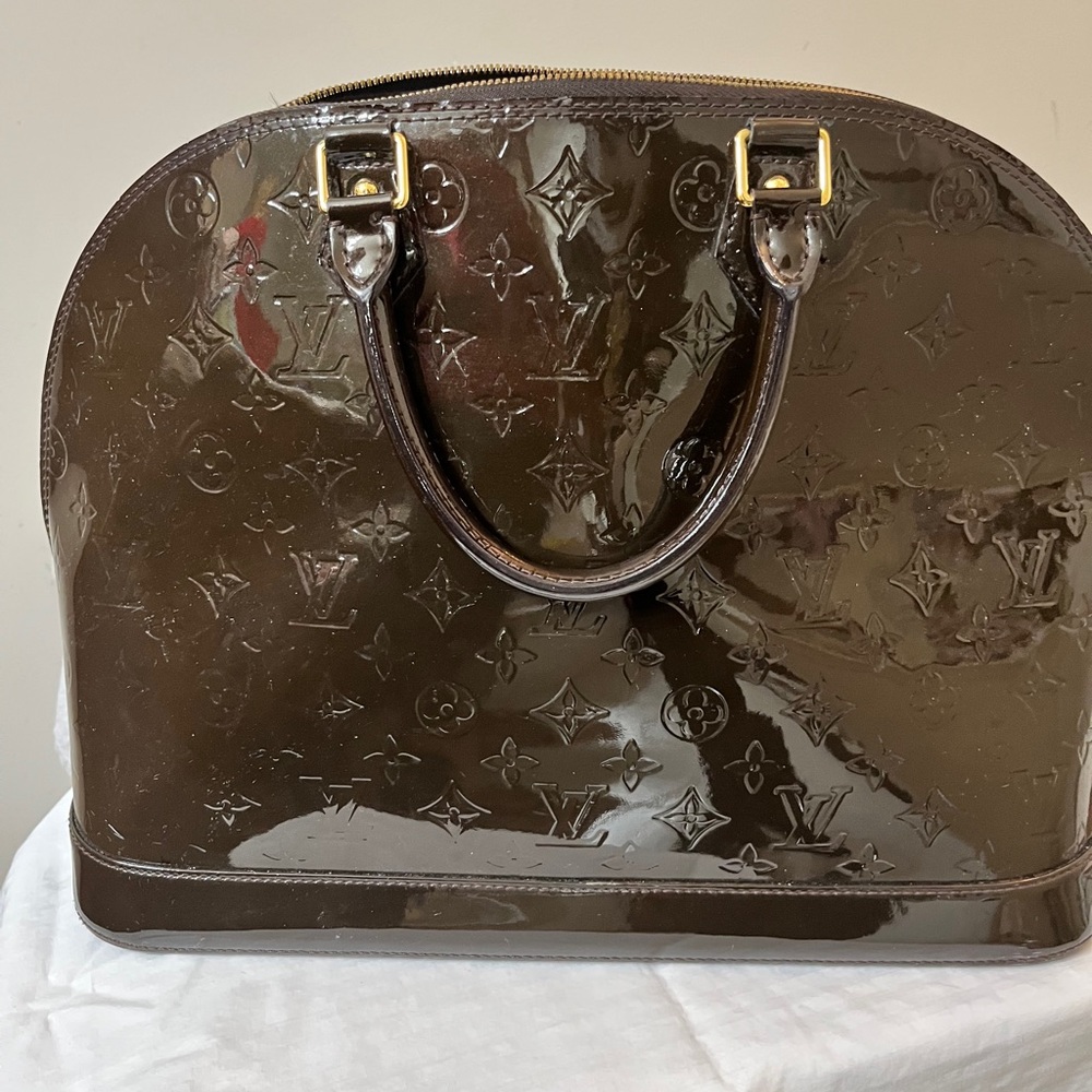 Louis Vuitton Brown Monogram Vernis Patent Leather Alma Satchel